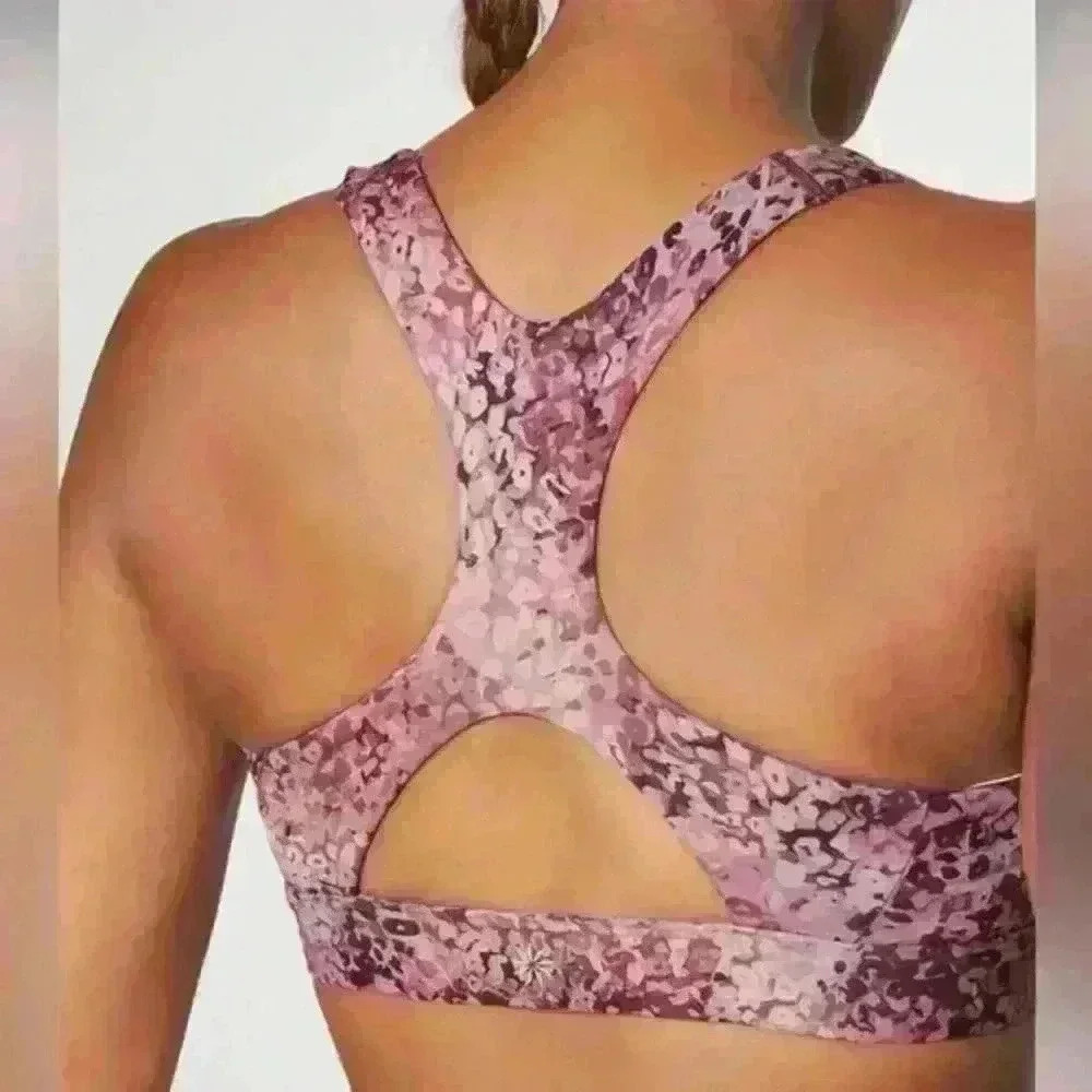 Athleta Ultimate Printed Women’s Bra Pink‎ Leopard Print Activewear Size XS